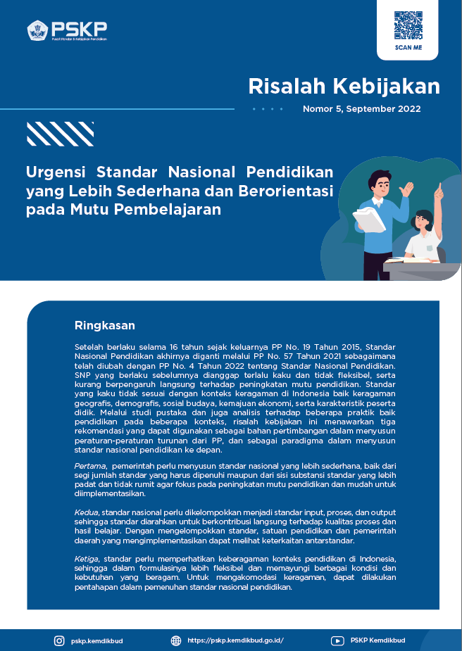 The Urgency of Simpler National Education Standards Oriented toward the Quality of Learning